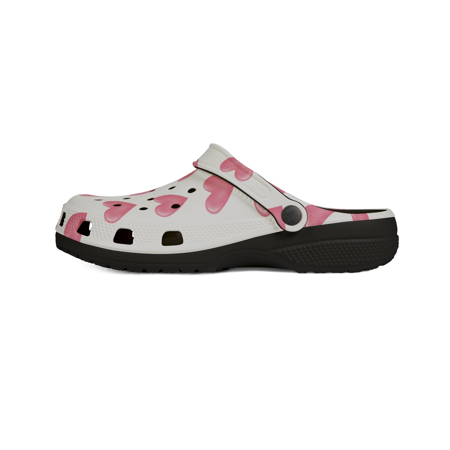 Pink Hearts Granny Gliders EVA Foam Rubber Shoes