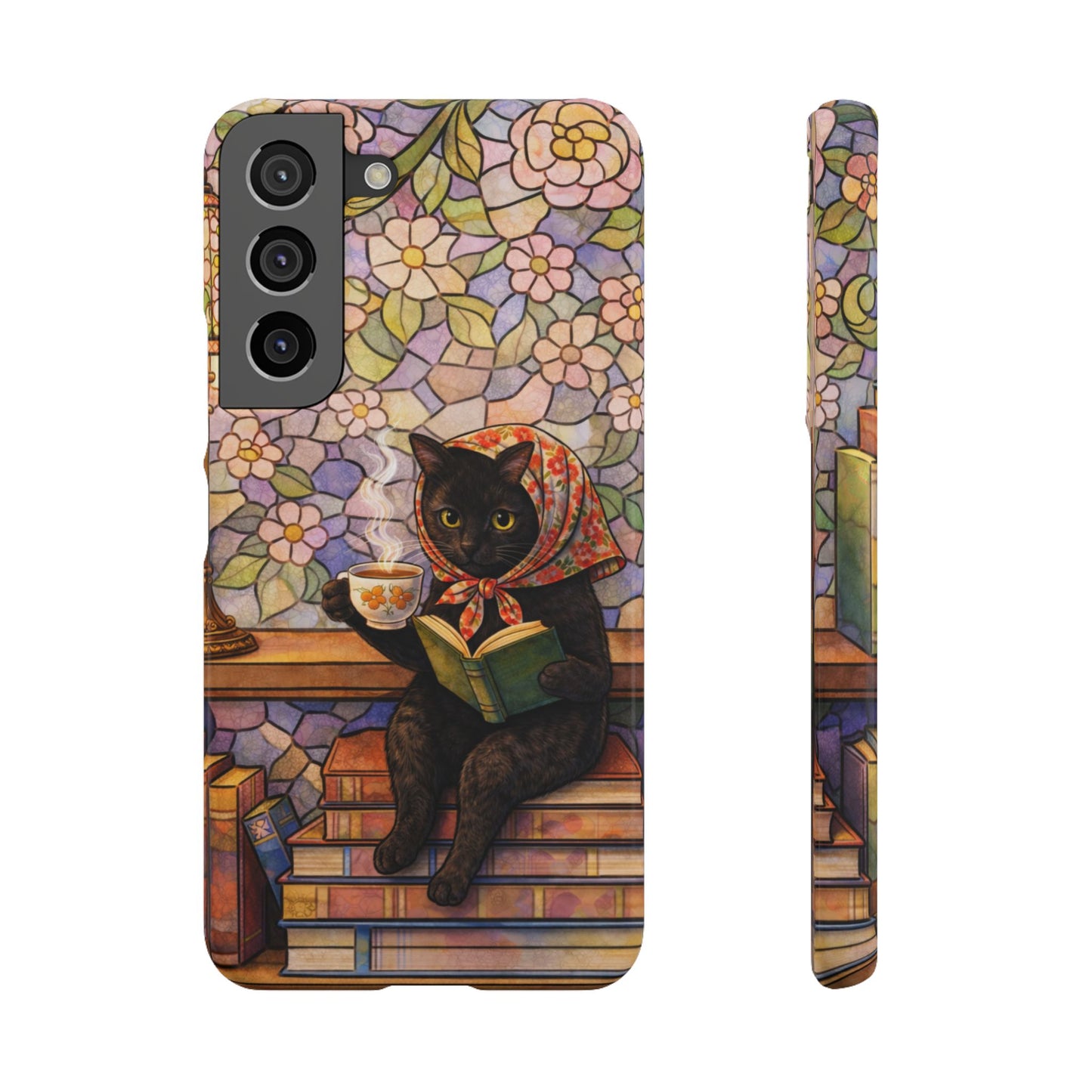 Babushka Cat Reads Artistic Literary Snap Phone Cases