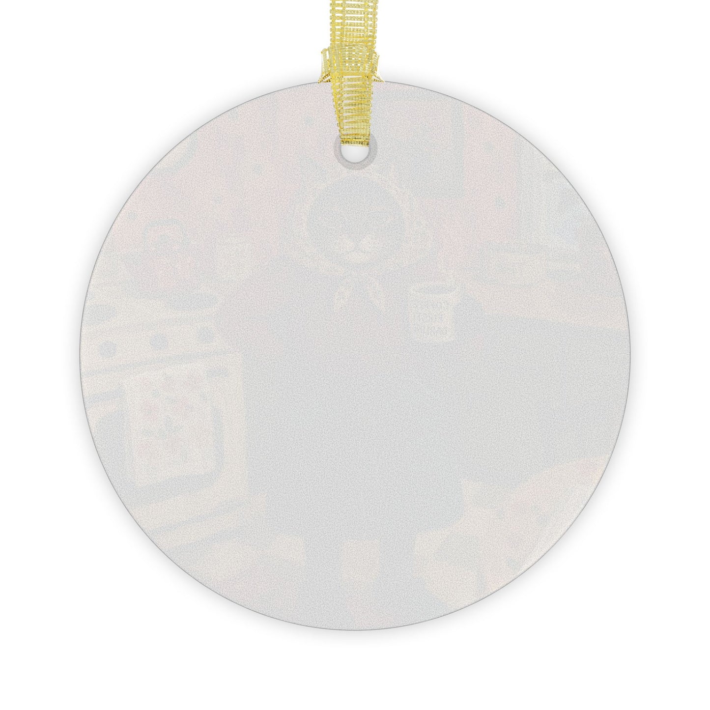 Babushka Cat Kitchen Scene Glass Ornament