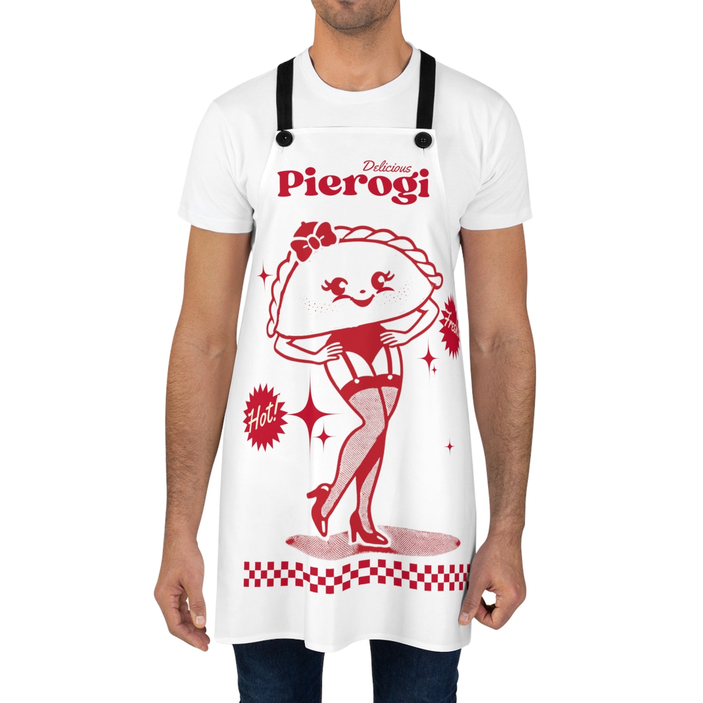 Pierogi Apron, Kitschy Apron (AOP), Polish Gift, Polish Pride, Pierogi Maker