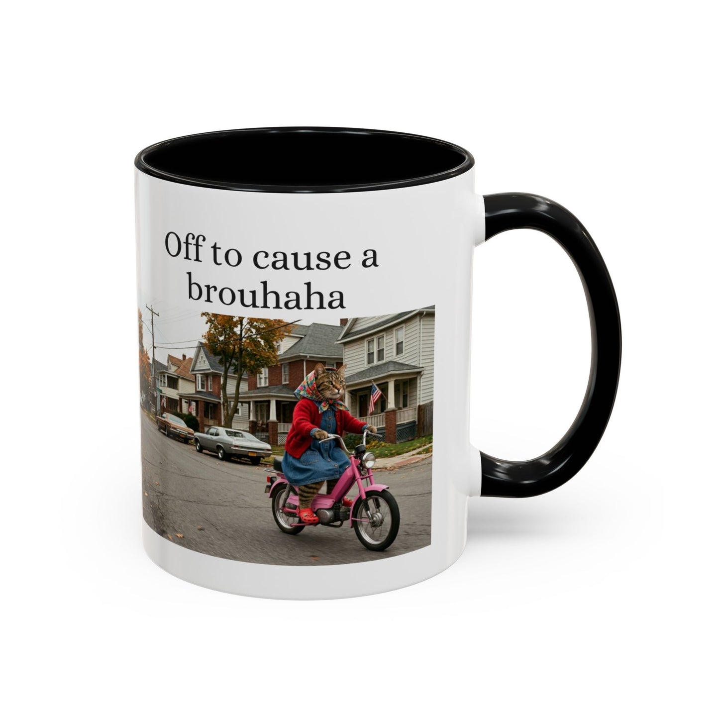 Off to Cause a Brouhaha Accent Coffee Mug (11, 15oz)