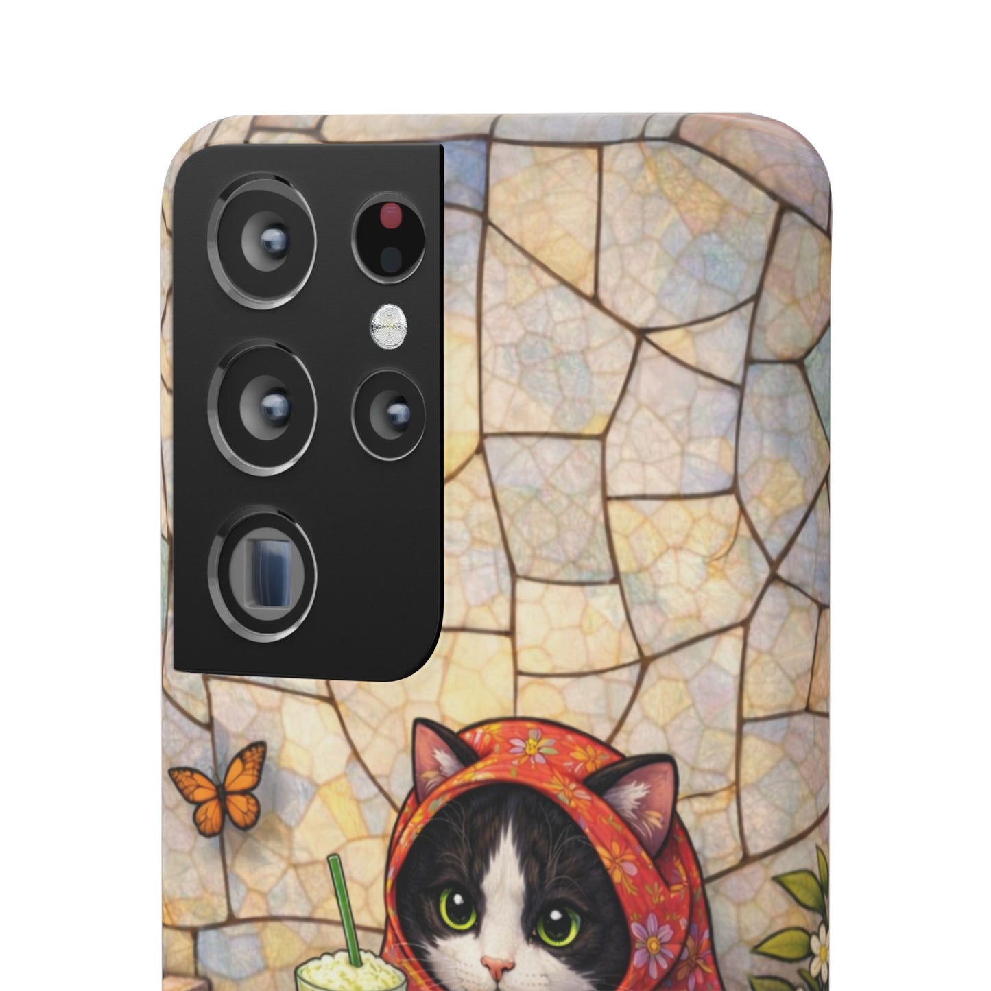 Babushka Cat Reads, Tuxedo Cat Literary Snap Phone Case
