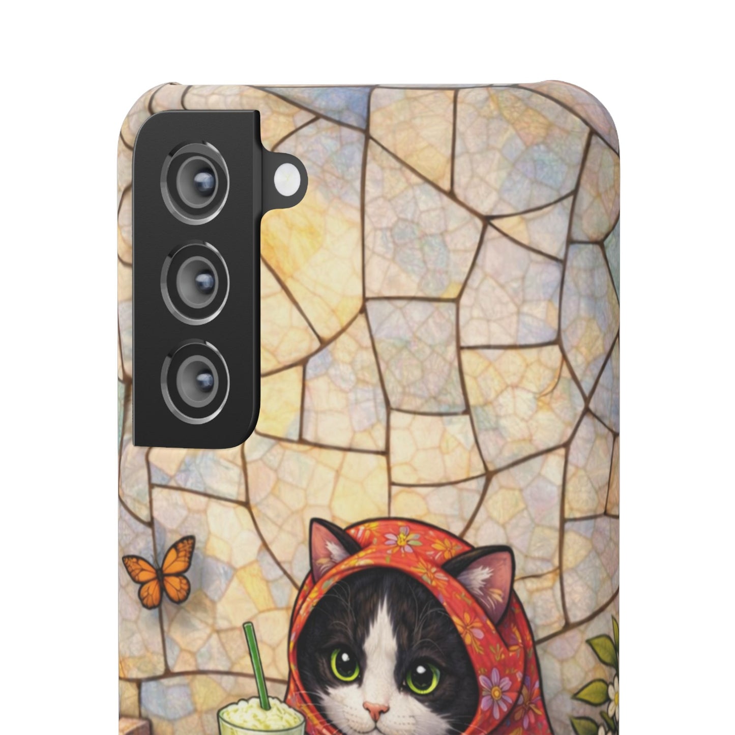Babushka Cat Reads, Tuxedo Cat Literary Snap Phone Case