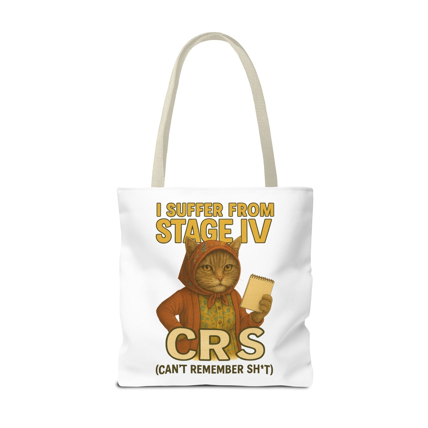 Babushka Cat Tote Bag, Aging Humor for Cat Lovers