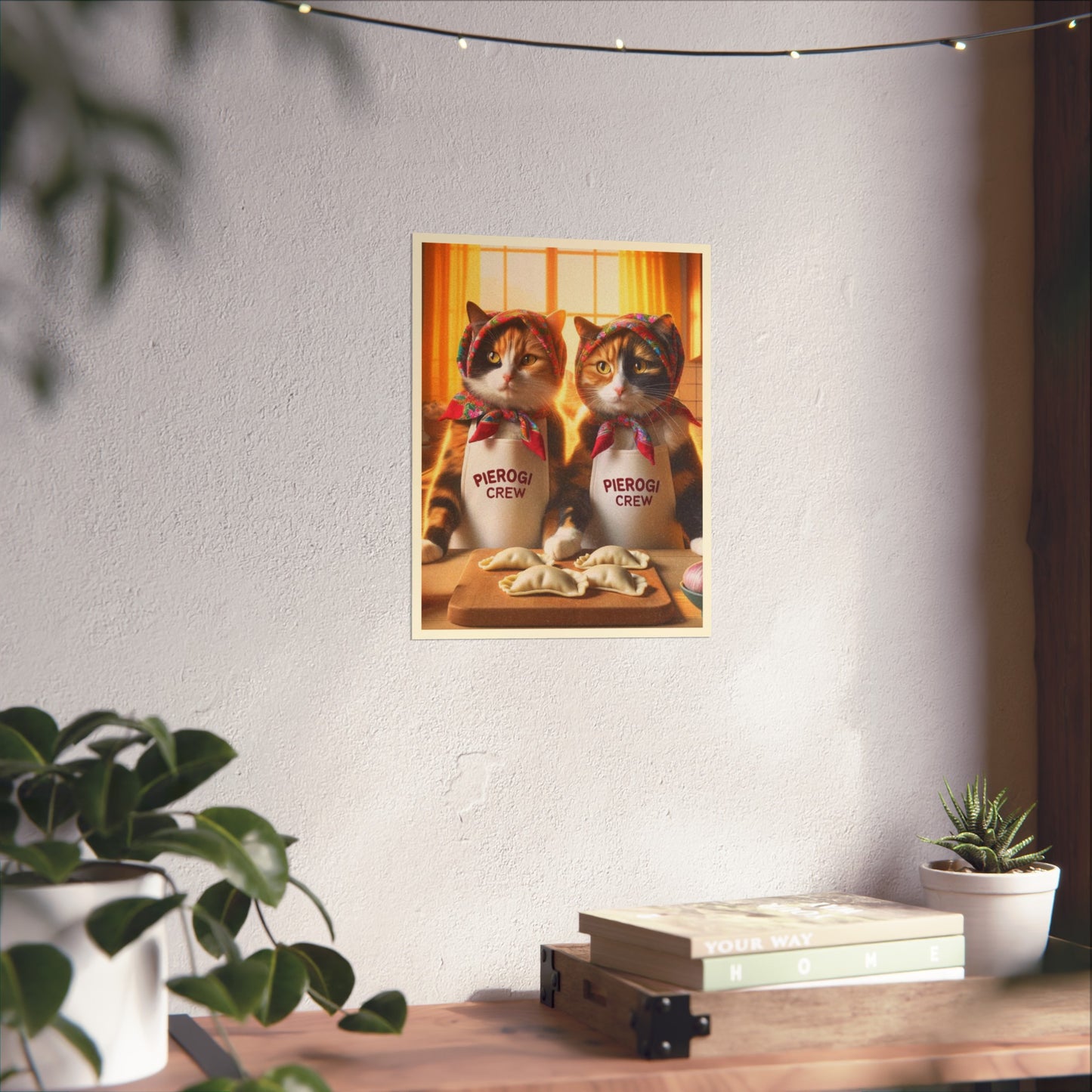 Babushka Cats Pierogi Crew Matte Vertical Poster