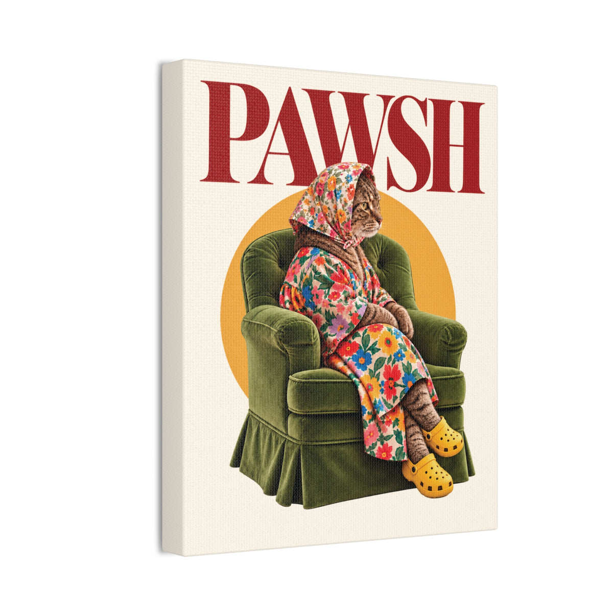 Babushka Cat Pawsh Icon Canvas Wall Art