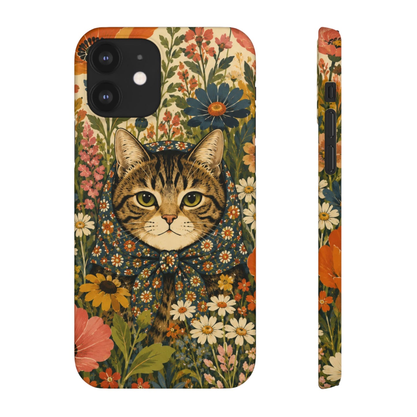 Babushka Cat Peeky Gardens Snap Phone Case