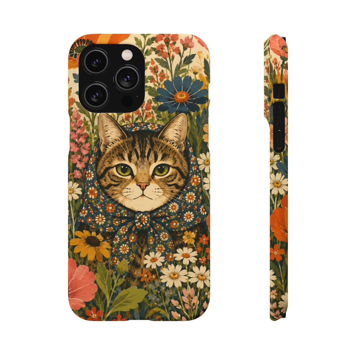 Babushka Cat Peeky Gardens Snap Phone Case
