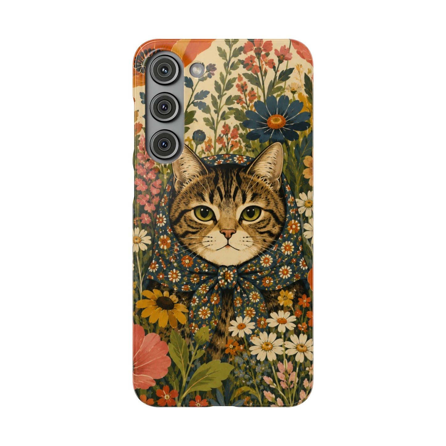 Babushka Cat Peeky Gardens Snap Phone Case