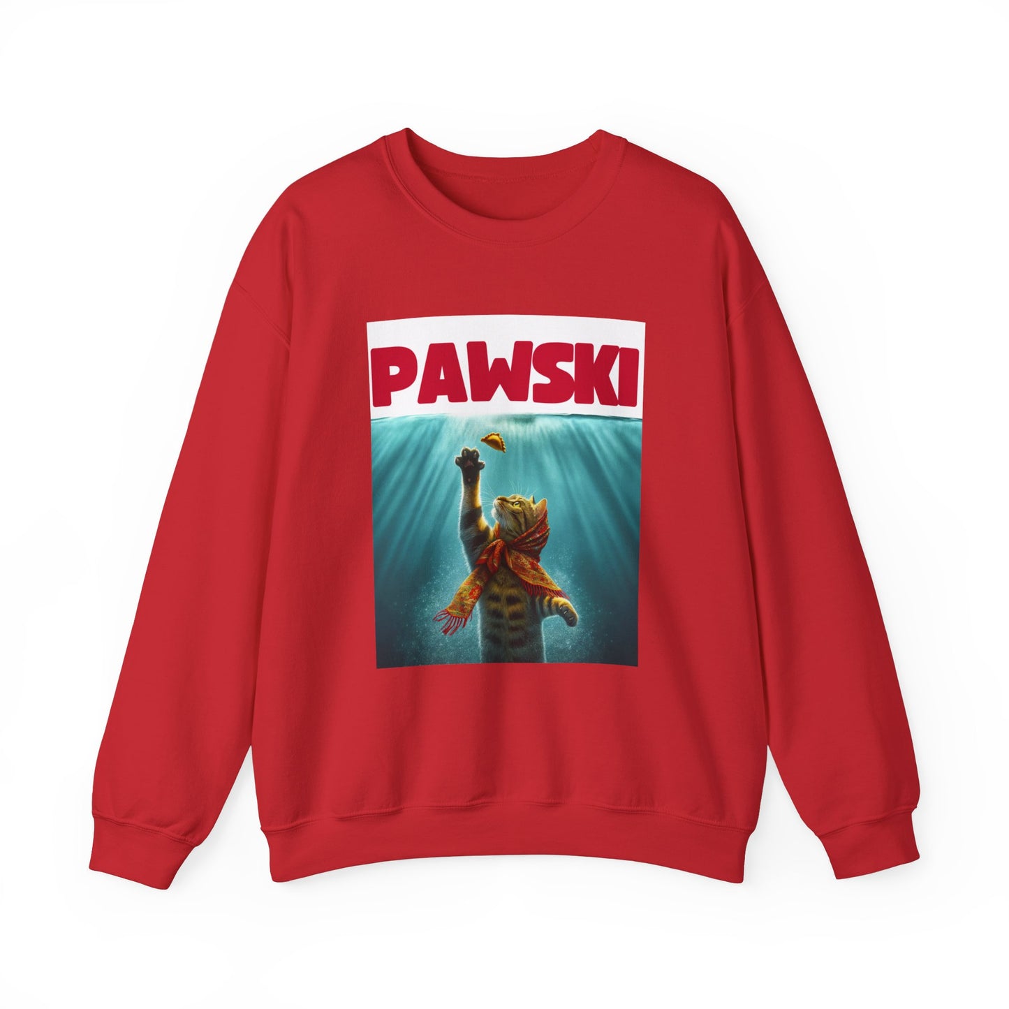 Paws Cat Parody Shirt, Pawski, Polish Pride Unisex Heavy Blend™ Crewneck Sweatshirt