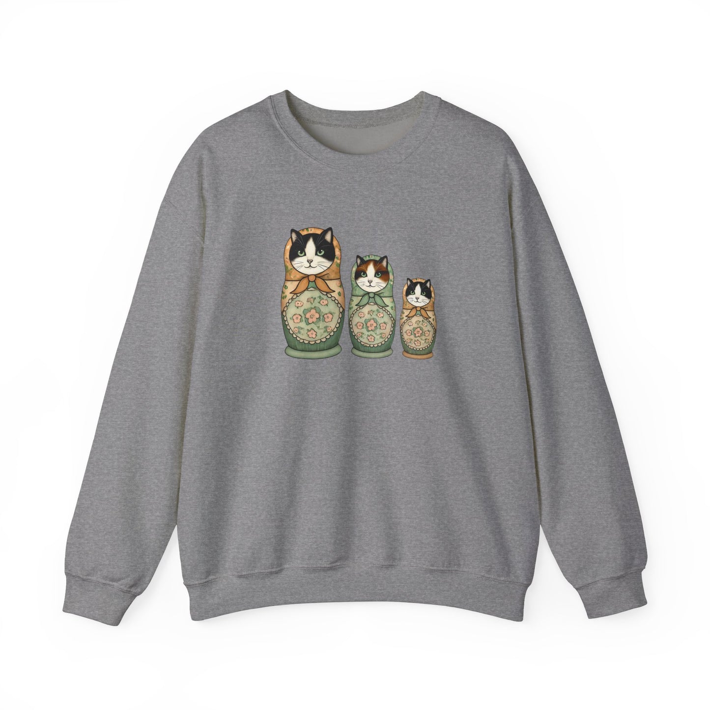 Catroysha Doll Babushka Cat Sweatshirt