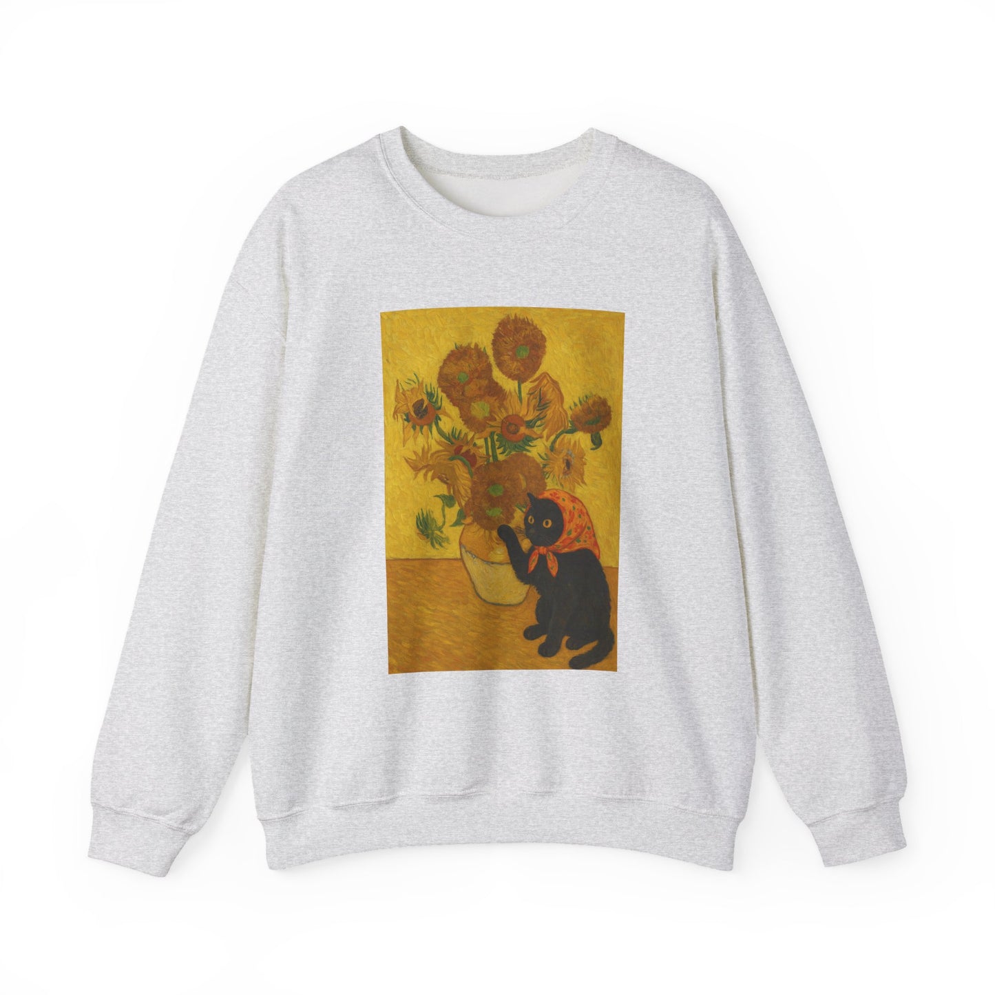 VanGogh and Babushka Cat Unisex Heavy Blend™ Crewneck Sweatshirt
