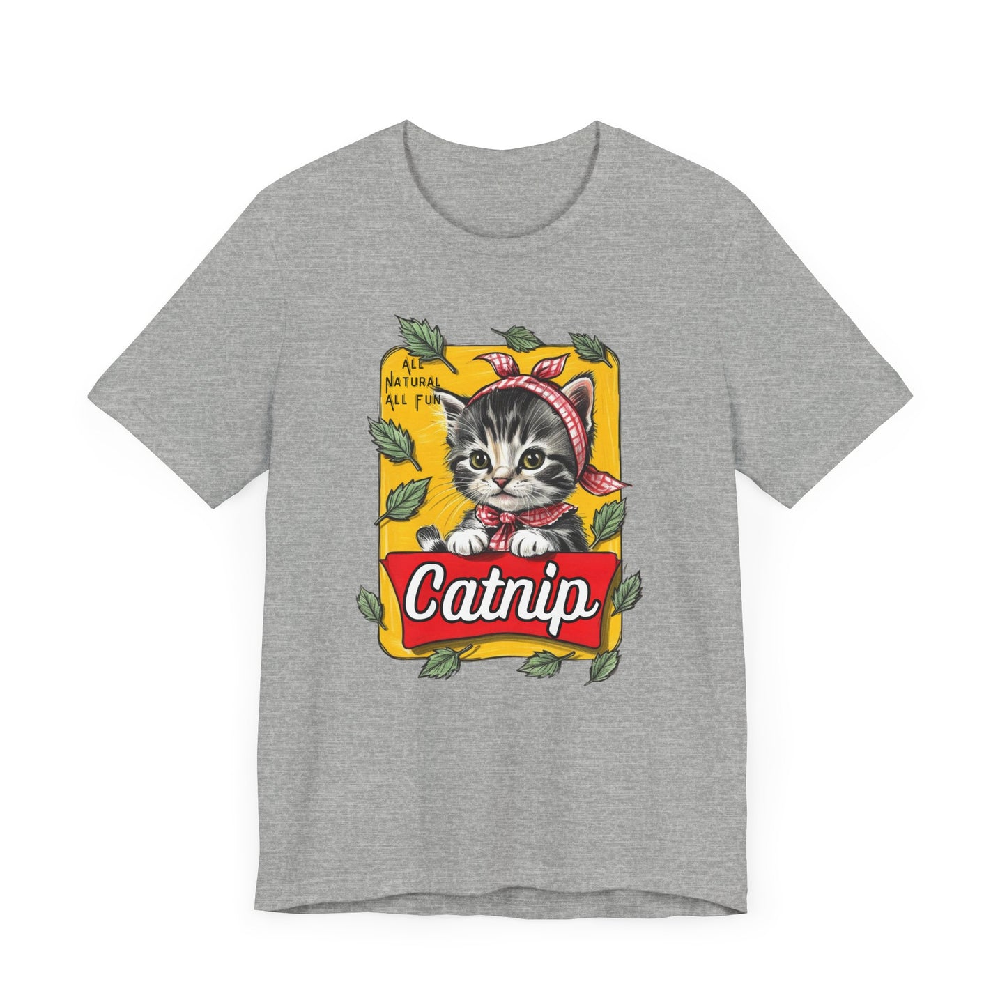 Babushka Cat, Vintage Catnip Kitten Unisex Jersey Short Sleeve Tee