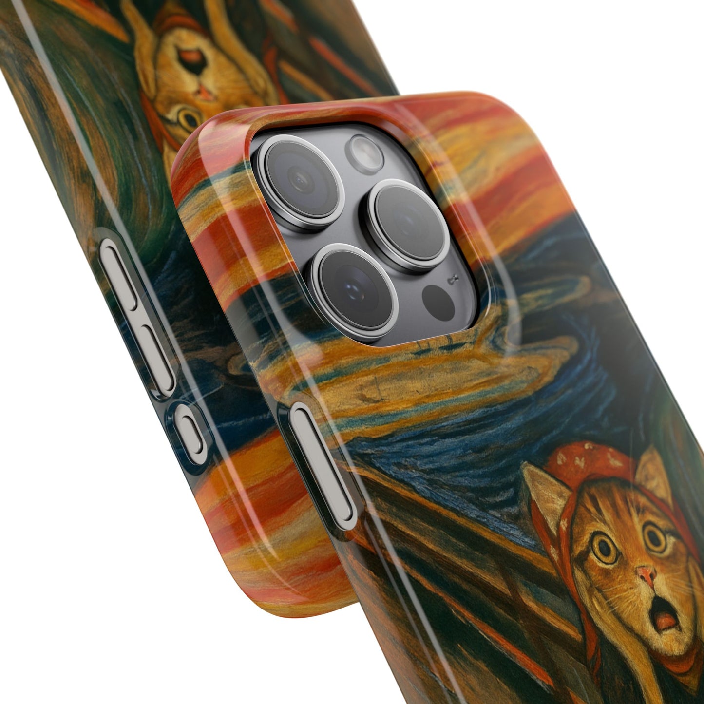 Babushka Cat x Edvard Munch The Scream Parody Art Snap Case