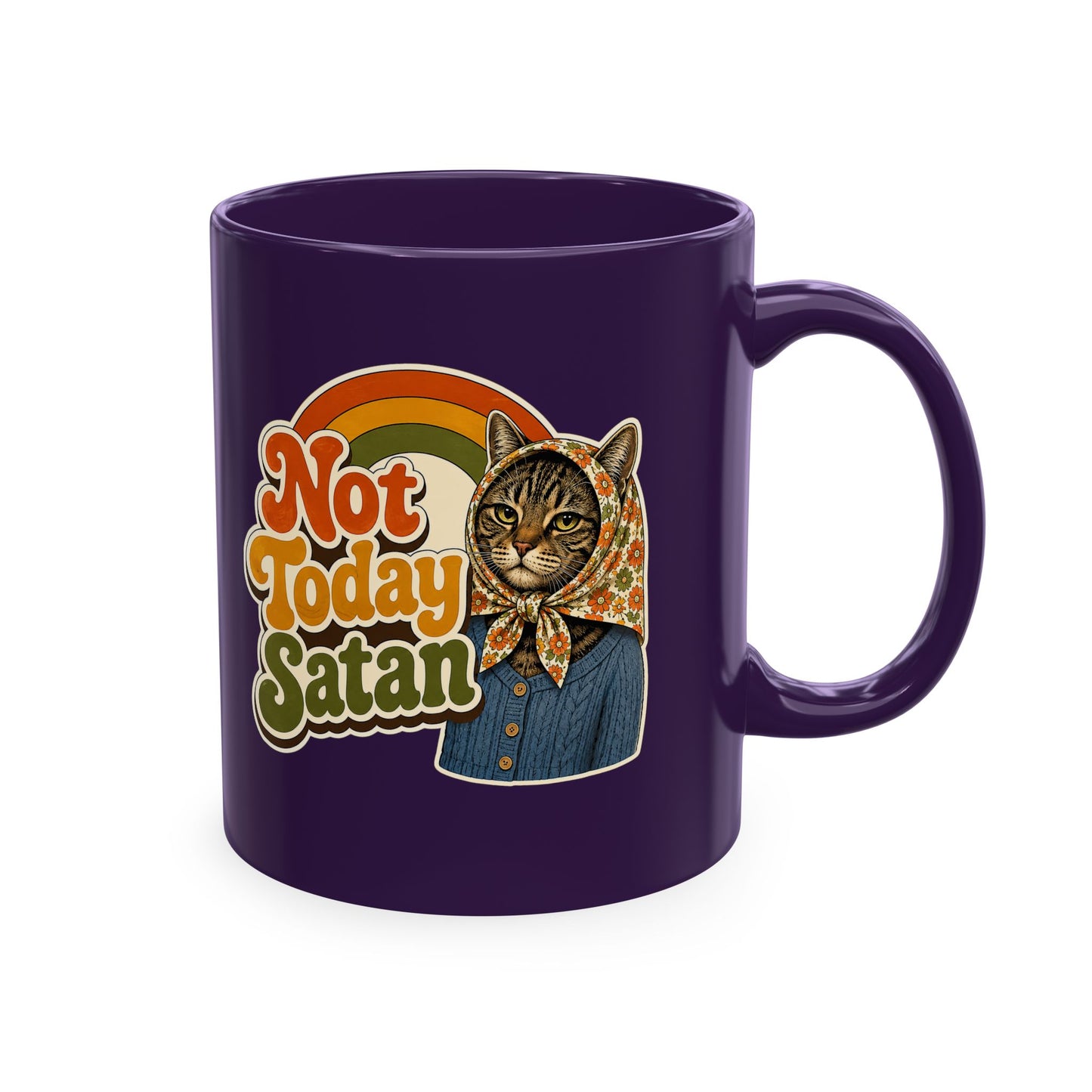 Babushka Cat-Not Today Satan-Traditional Ceramic Mug