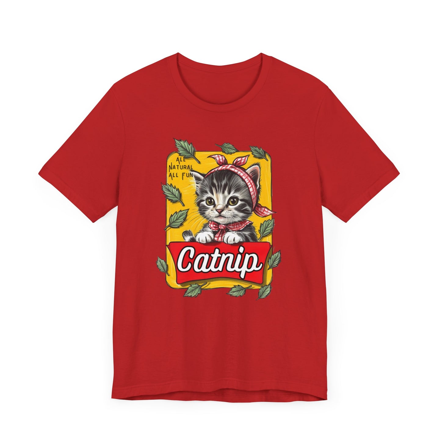 Babushka Cat, Vintage Catnip Kitten Unisex Jersey Short Sleeve Tee