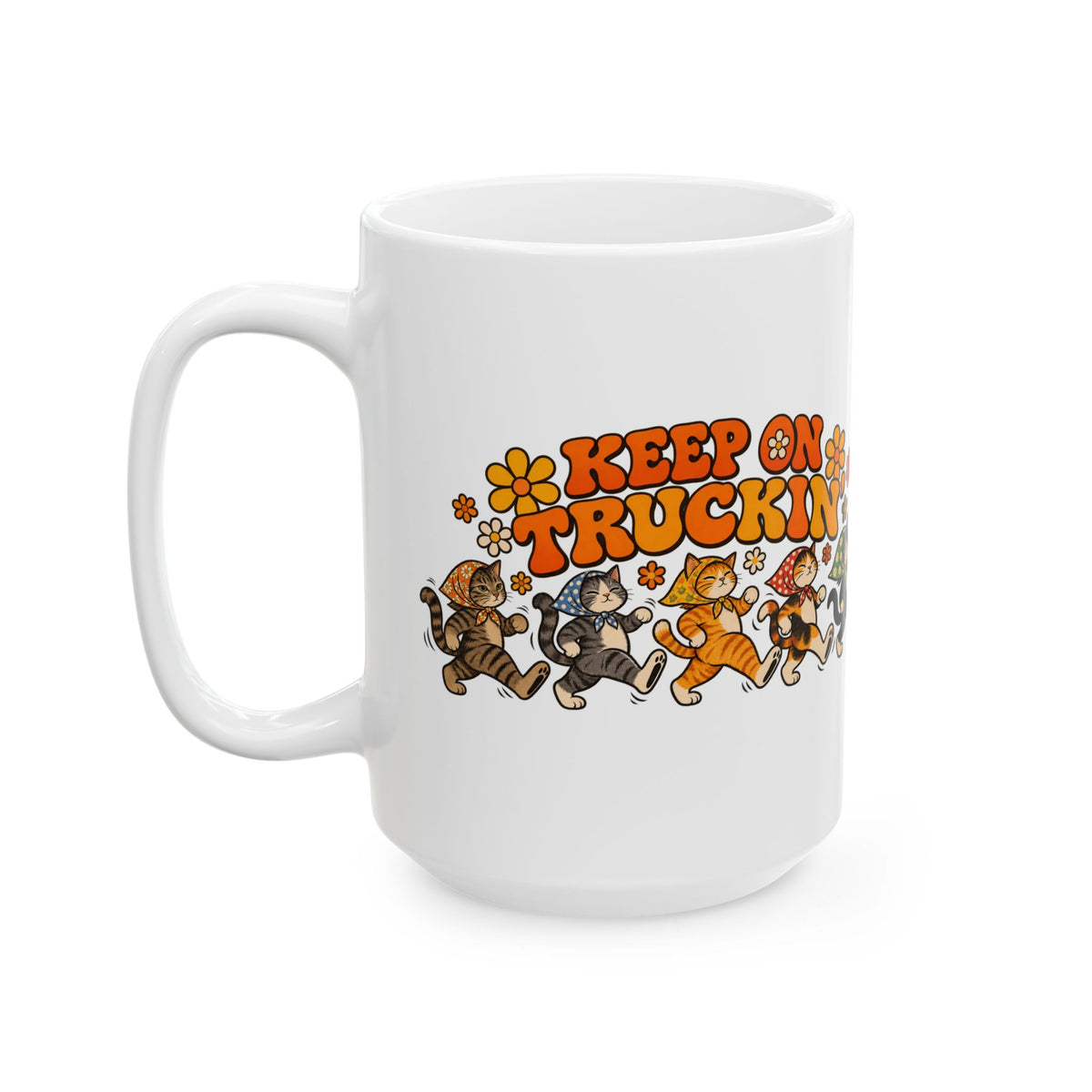Keep on Truckin' Babushka Cat Ceramic Mug (2 sizes)