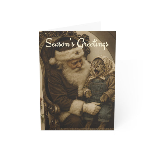 Babushka Cat Christmas Greeting Cards Set of 10-Christmas Greeting -Envelopes Included