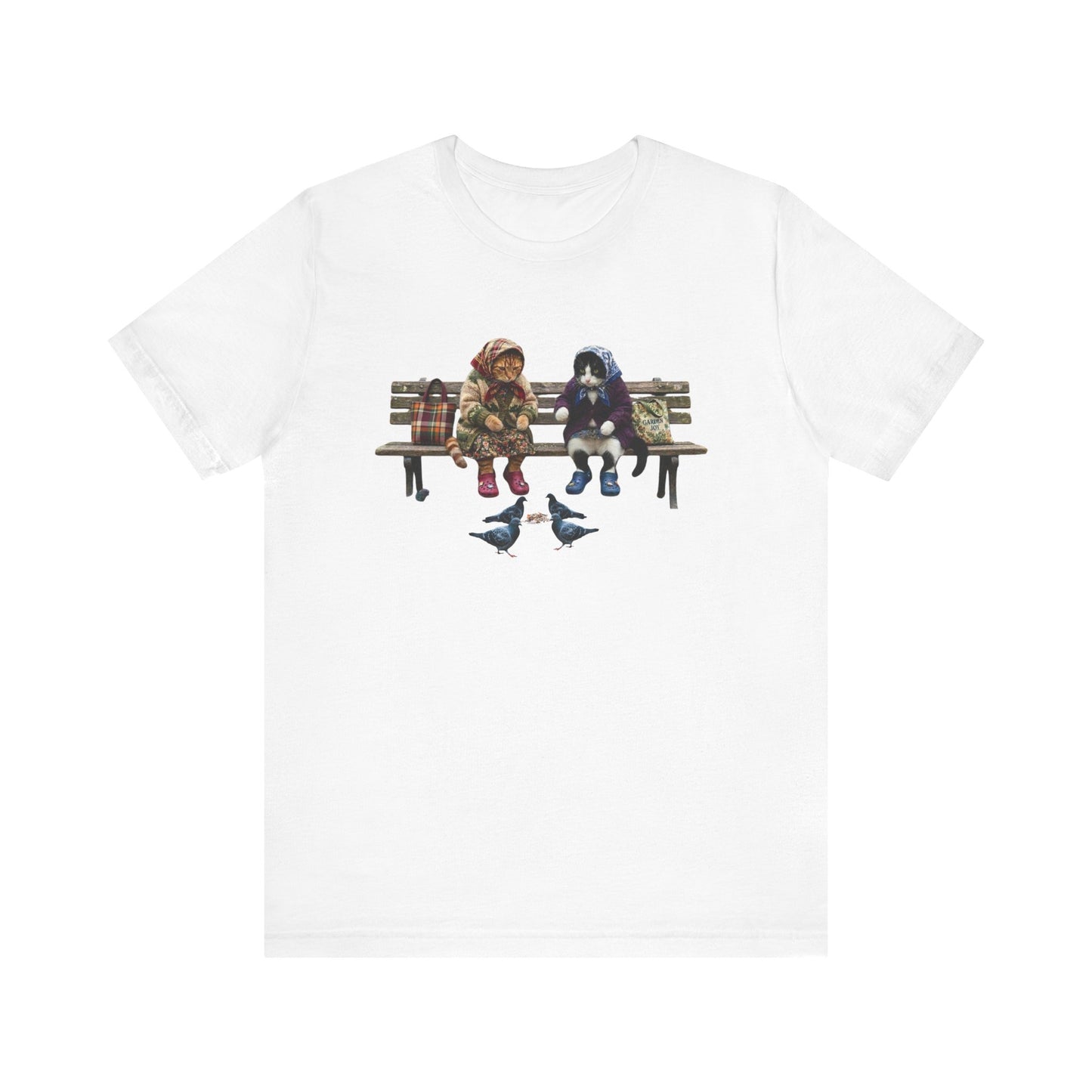 Babushka Cats Bench Friends Tee Graphic T-Shirt
