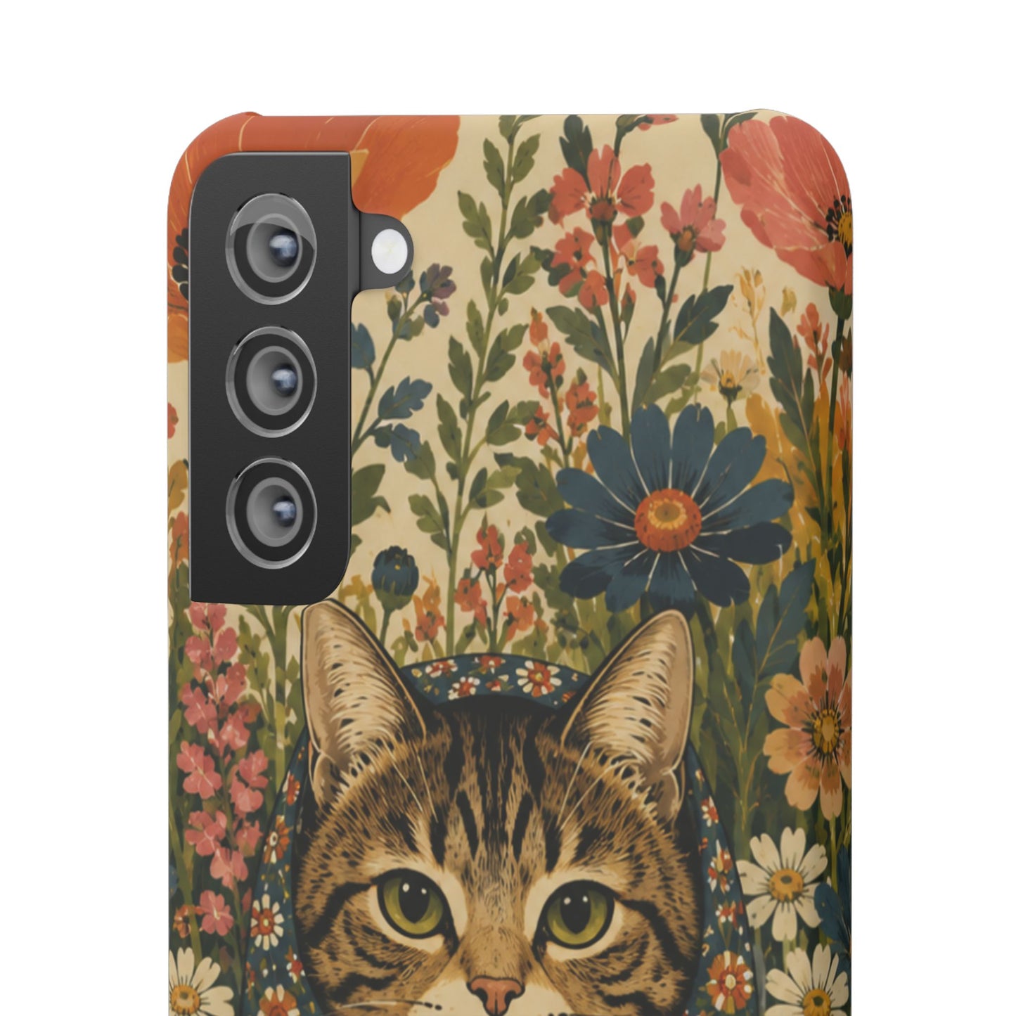 Babushka Cat Peeky Gardens Snap Phone Case