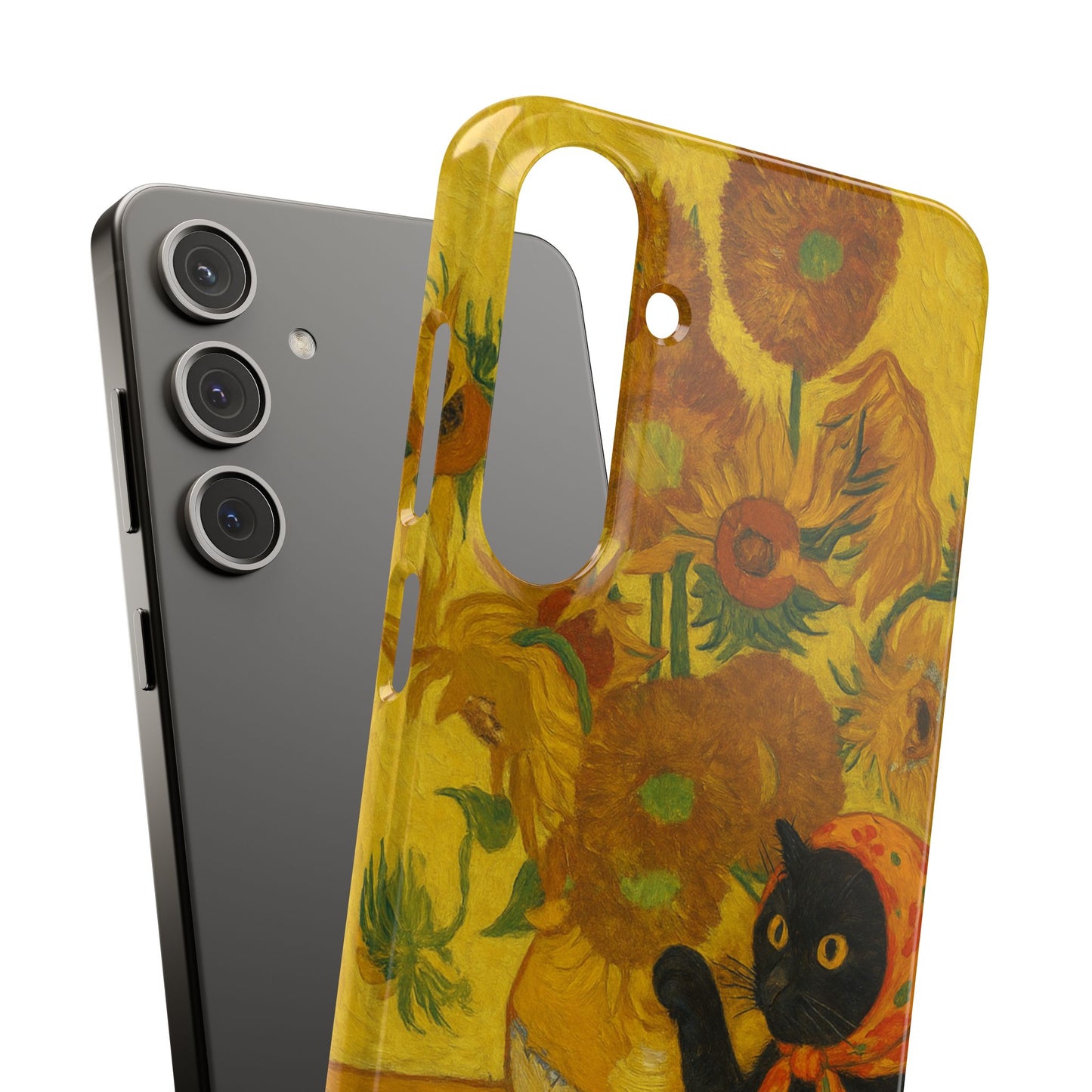 Babushka Cat Van Gogh Sunflowers Snap Phone Case