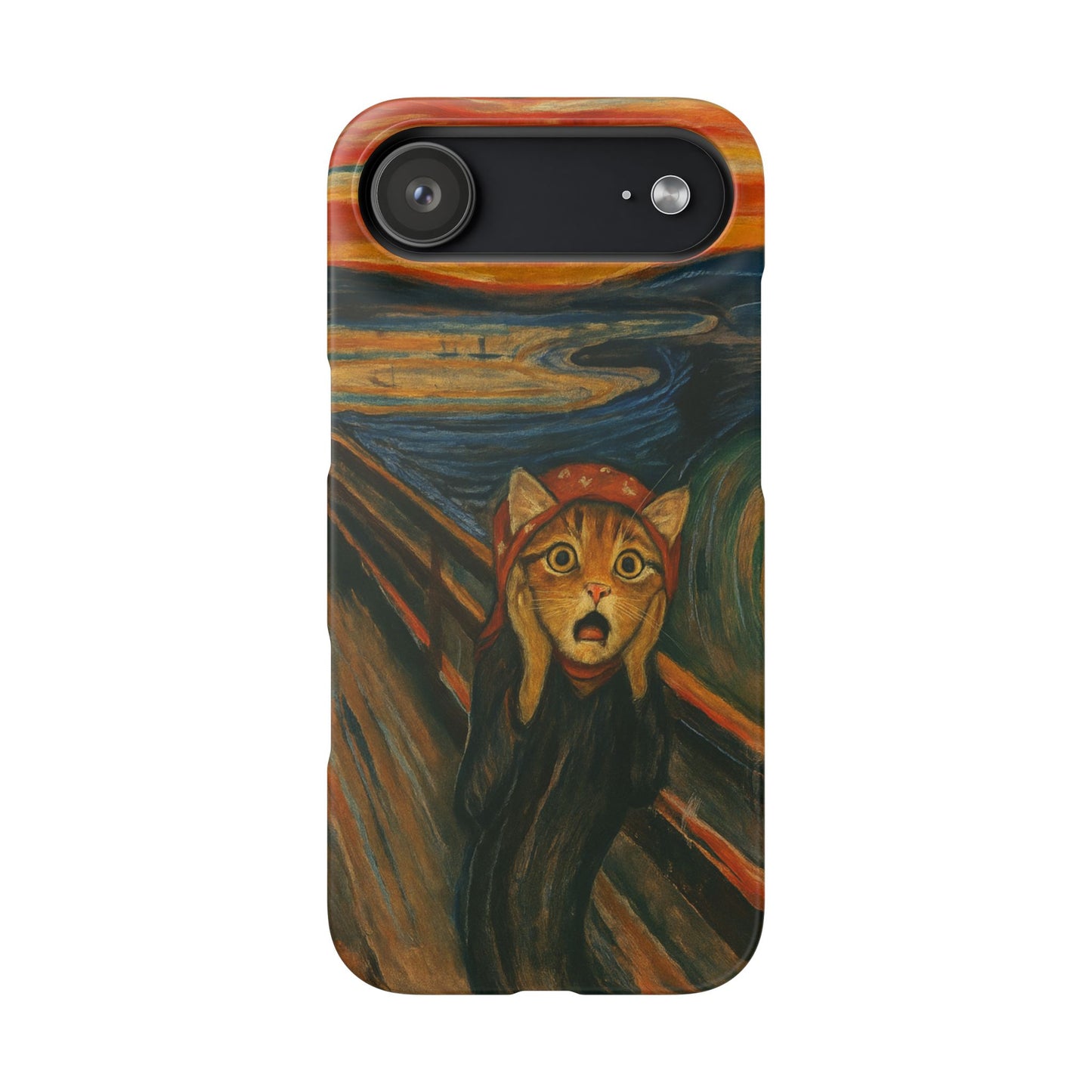 Babushka Cat x Edvard Munch The Scream Parody Art Snap Case