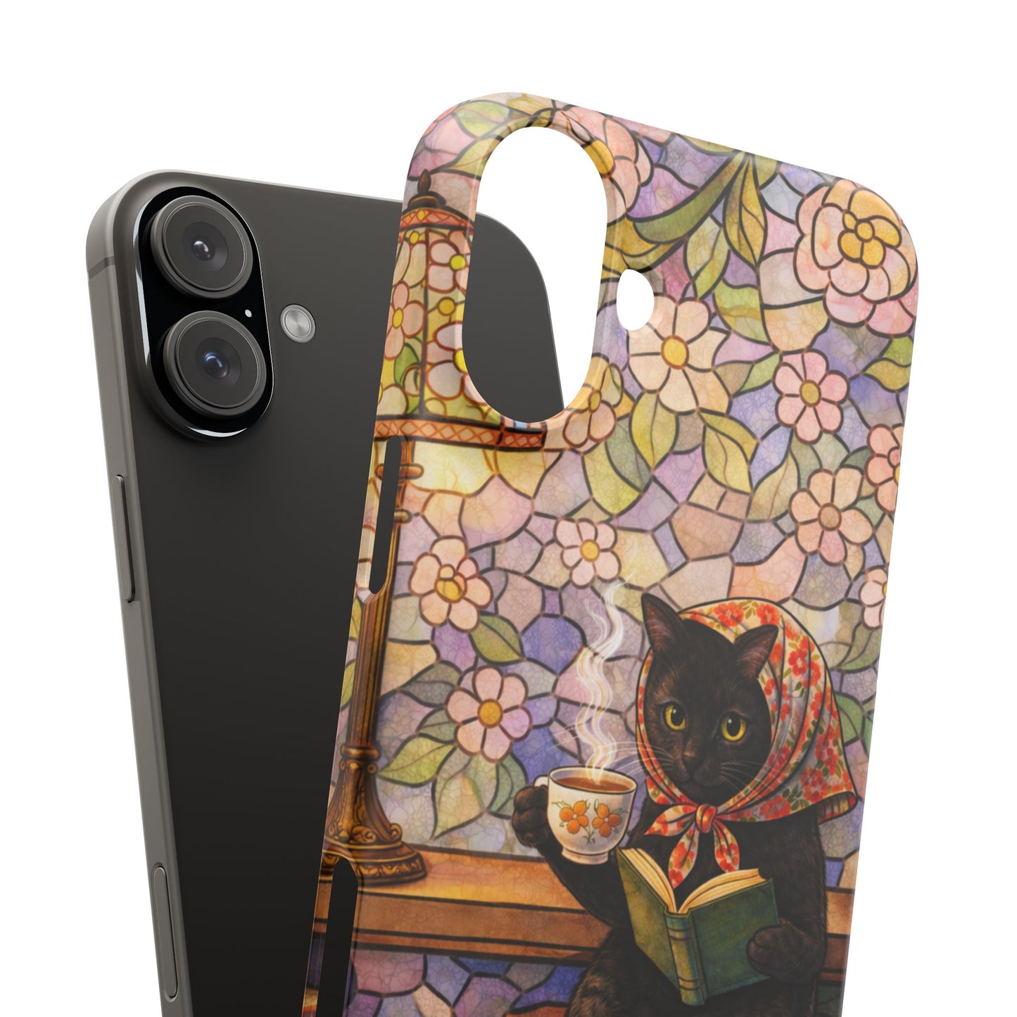 Babushka Cat Reads Artistic Literary Snap Phone Cases