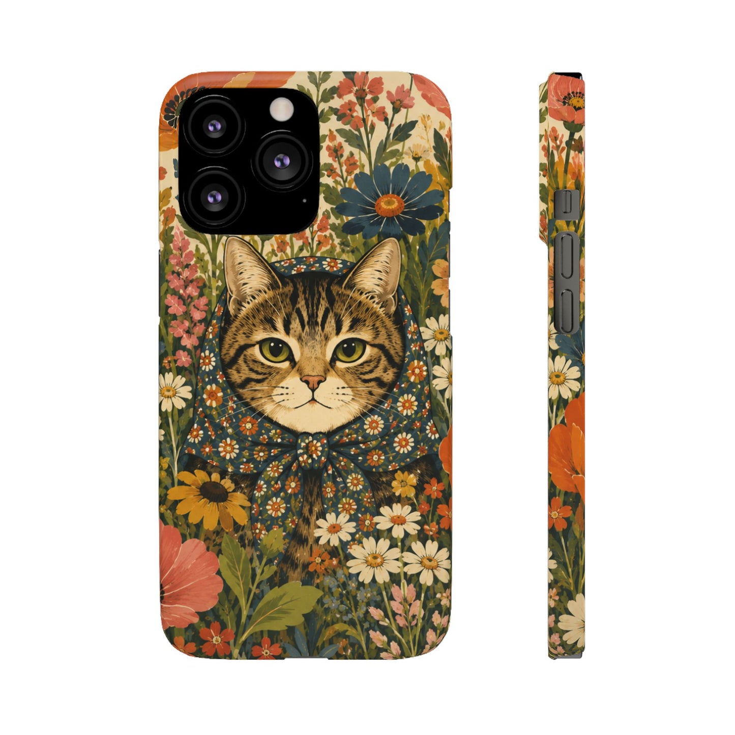 Babushka Cat Peeky Gardens Snap Phone Case