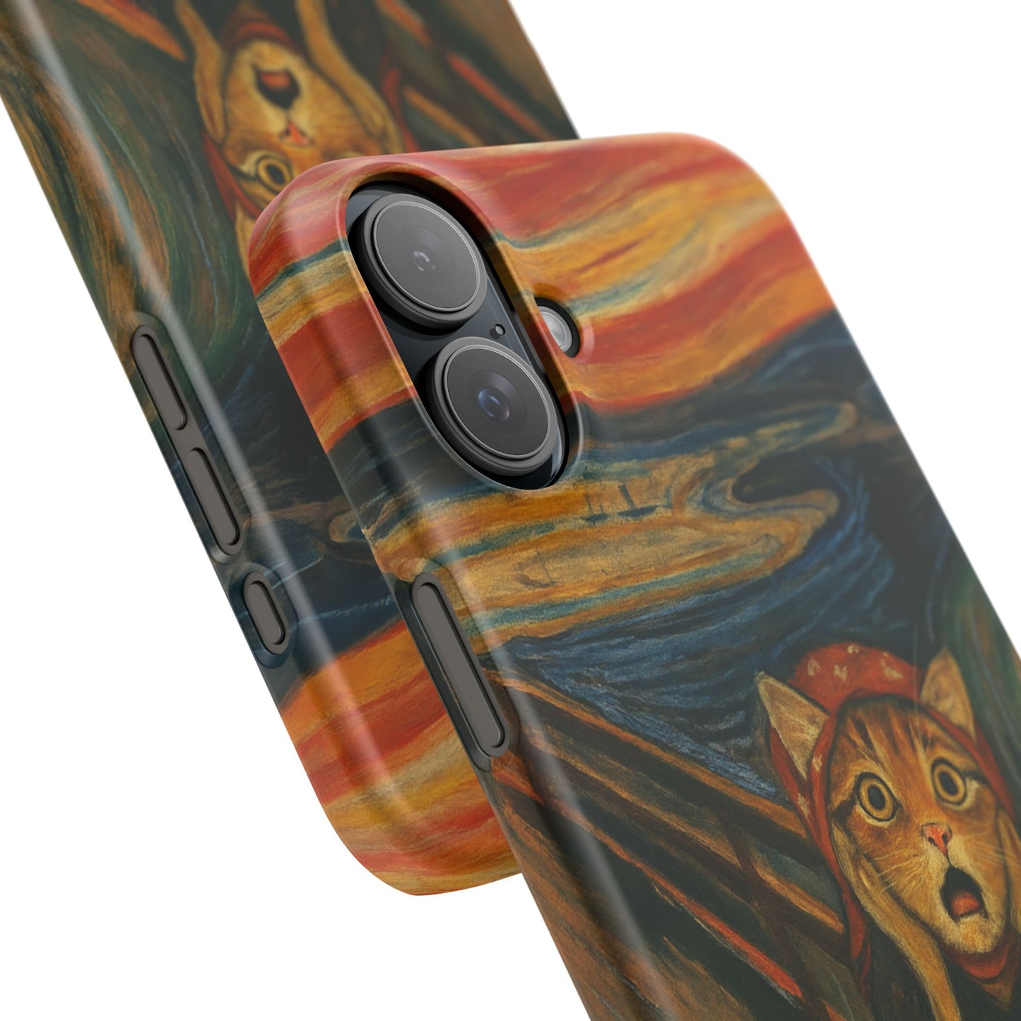 Babushka Cat x Edvard Munch The Scream Parody Art Snap Case