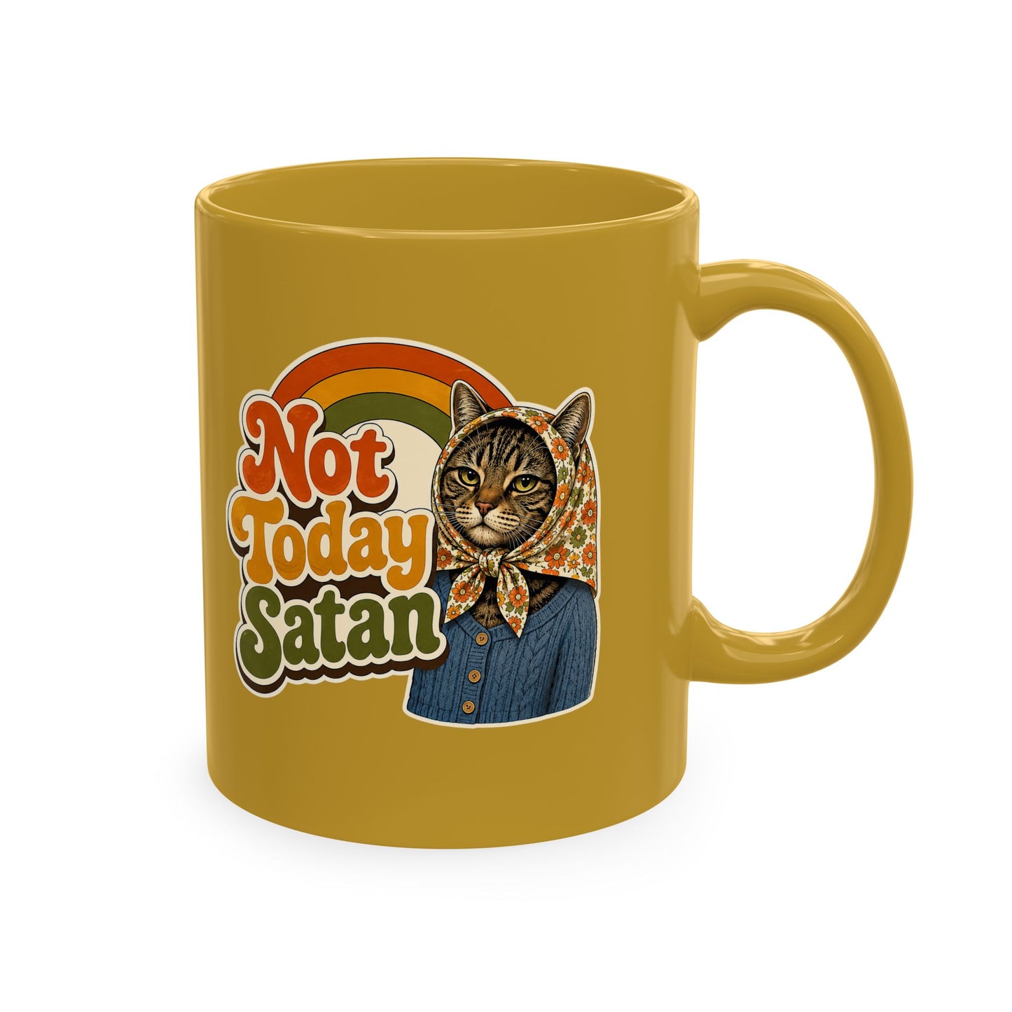 Babushka Cat-Not Today Satan-Traditional Ceramic Mug