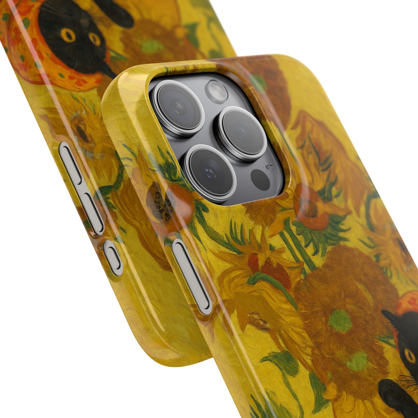 Babushka Cat Van Gogh Sunflowers Snap Phone Case