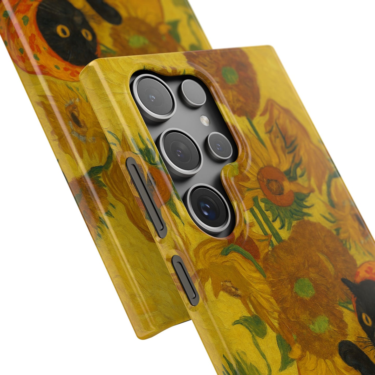 Babushka Cat Van Gogh Sunflowers Snap Phone Case