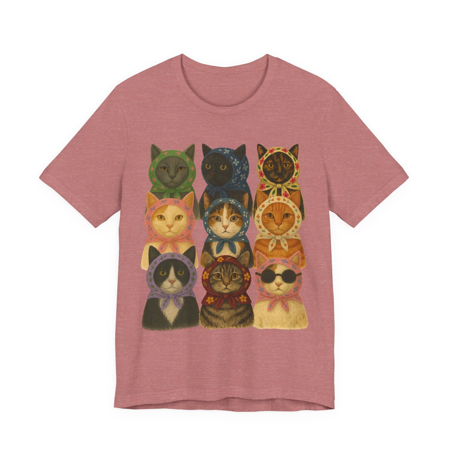 Babushka Cats Variety of Breeds, Unisex Jersey Short Sleeve Tee