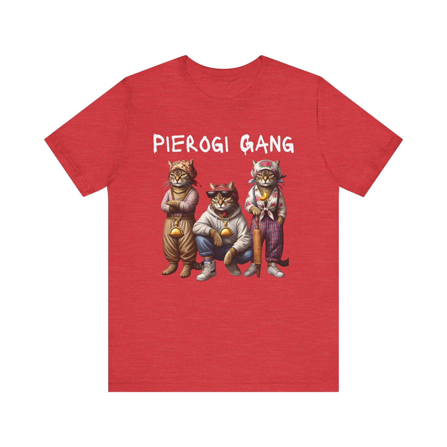 Pierogi Crew - Gang Funny Polish Babushka Cat Unisex Jersey Short Sleeve Tee