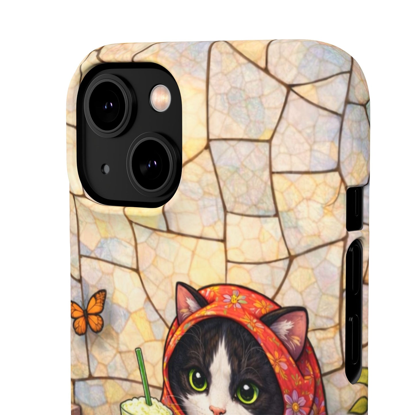 Babushka Cat Reads, Tuxedo Cat Literary Snap Phone Case