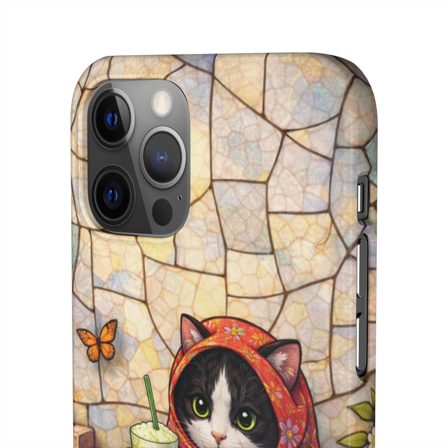 Babushka Cat Reads, Tuxedo Cat Literary Snap Phone Case