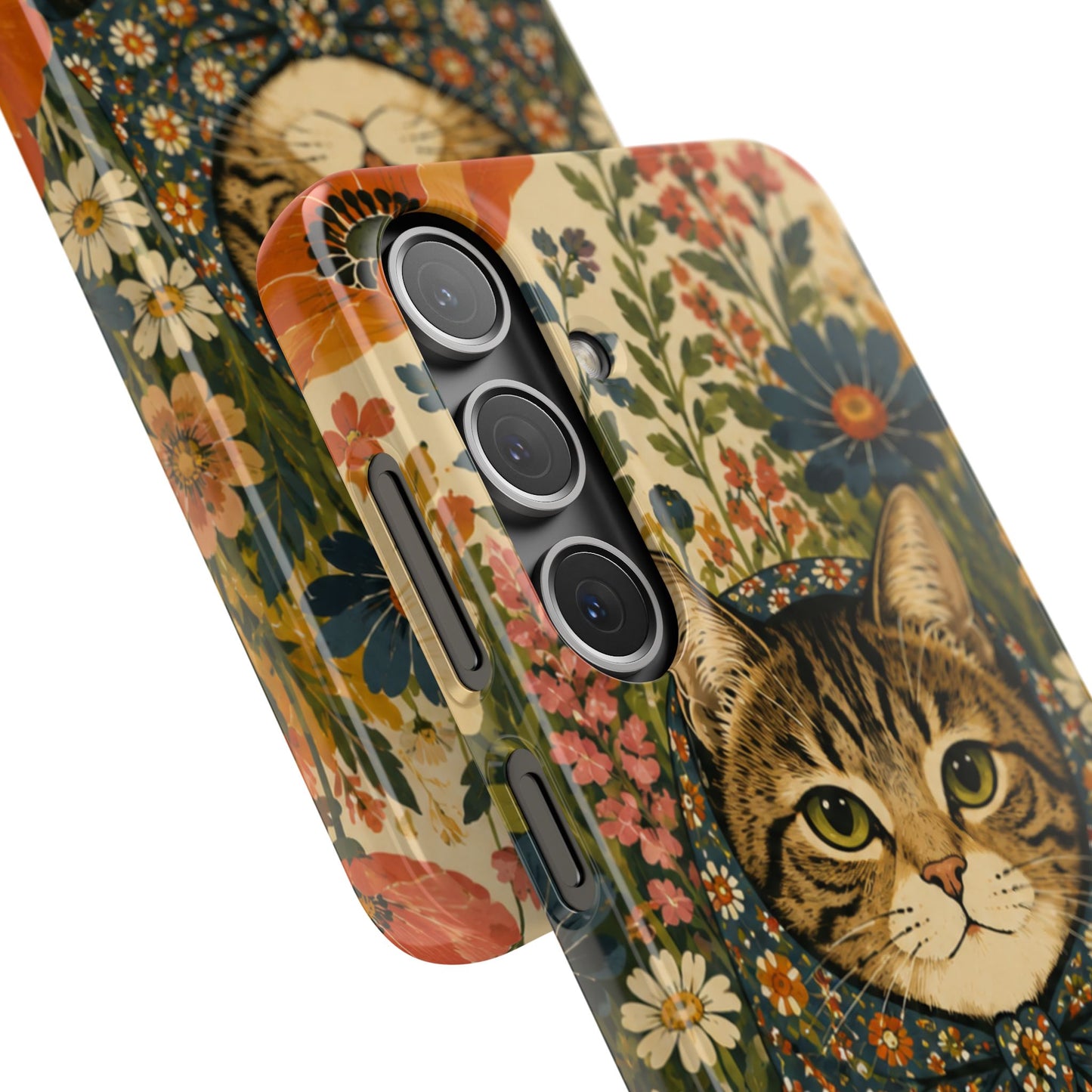 Babushka Cat Peeky Gardens Snap Phone Case