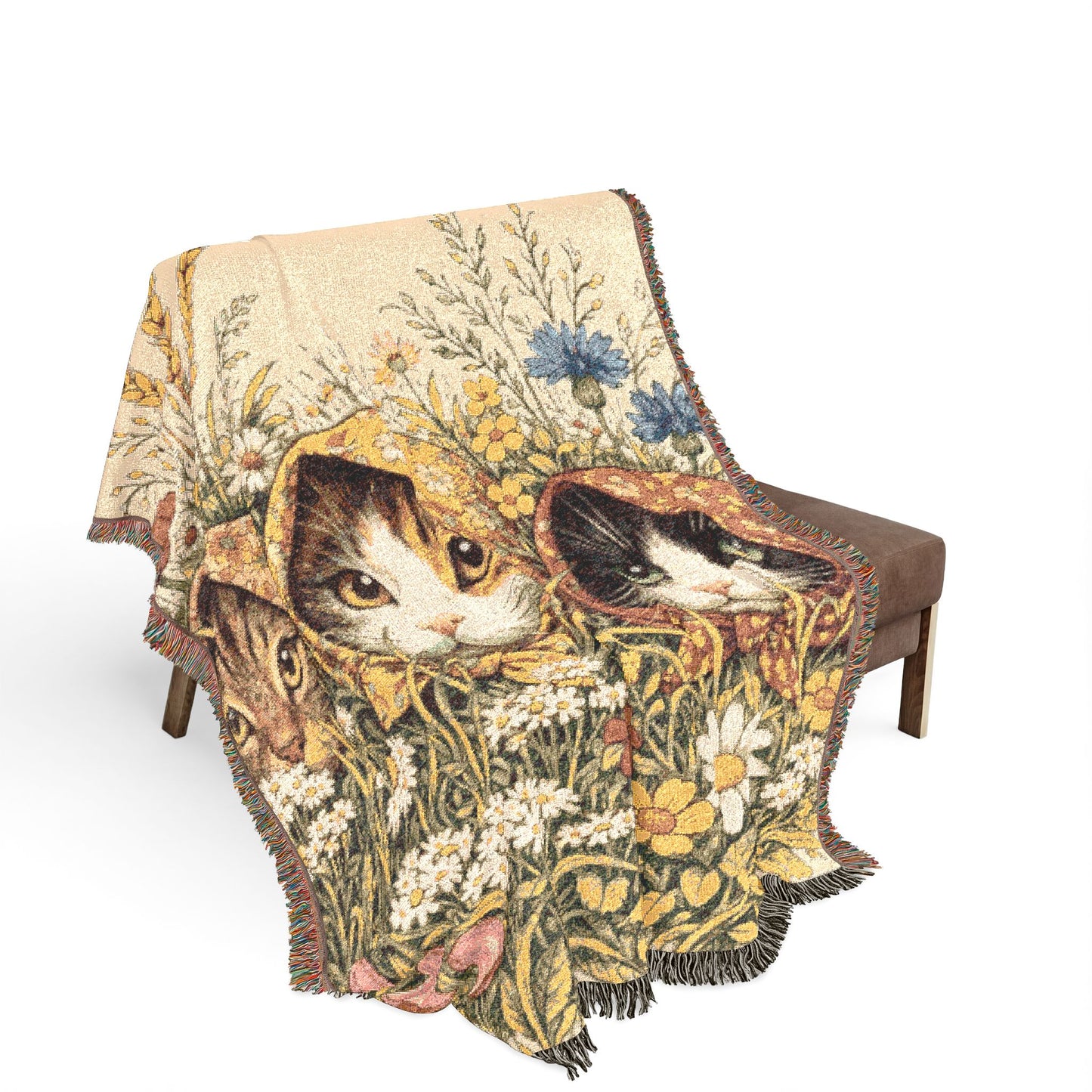 Babushka Cats Blanket, Throw Blanket, Unique Heirloom Gift