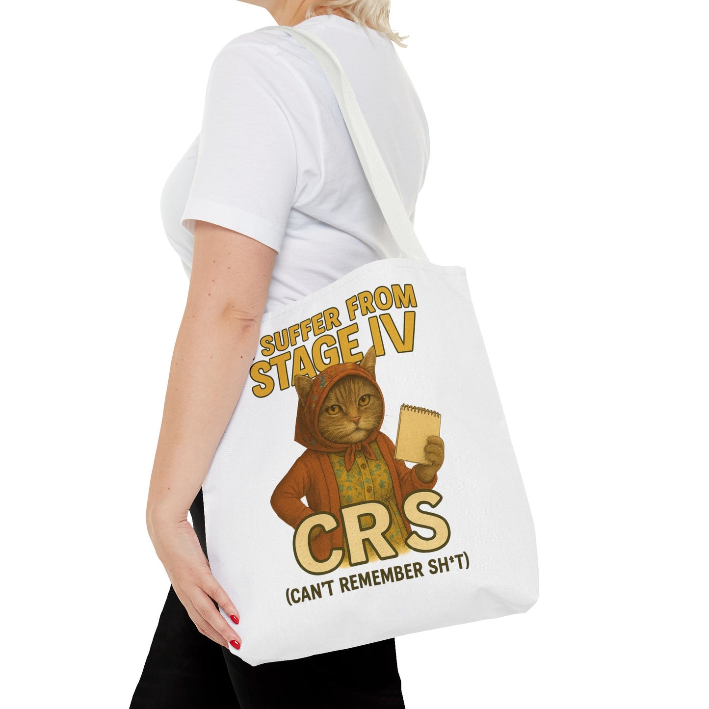 Babushka Cat Tote Bag, Aging Humor for Cat Lovers