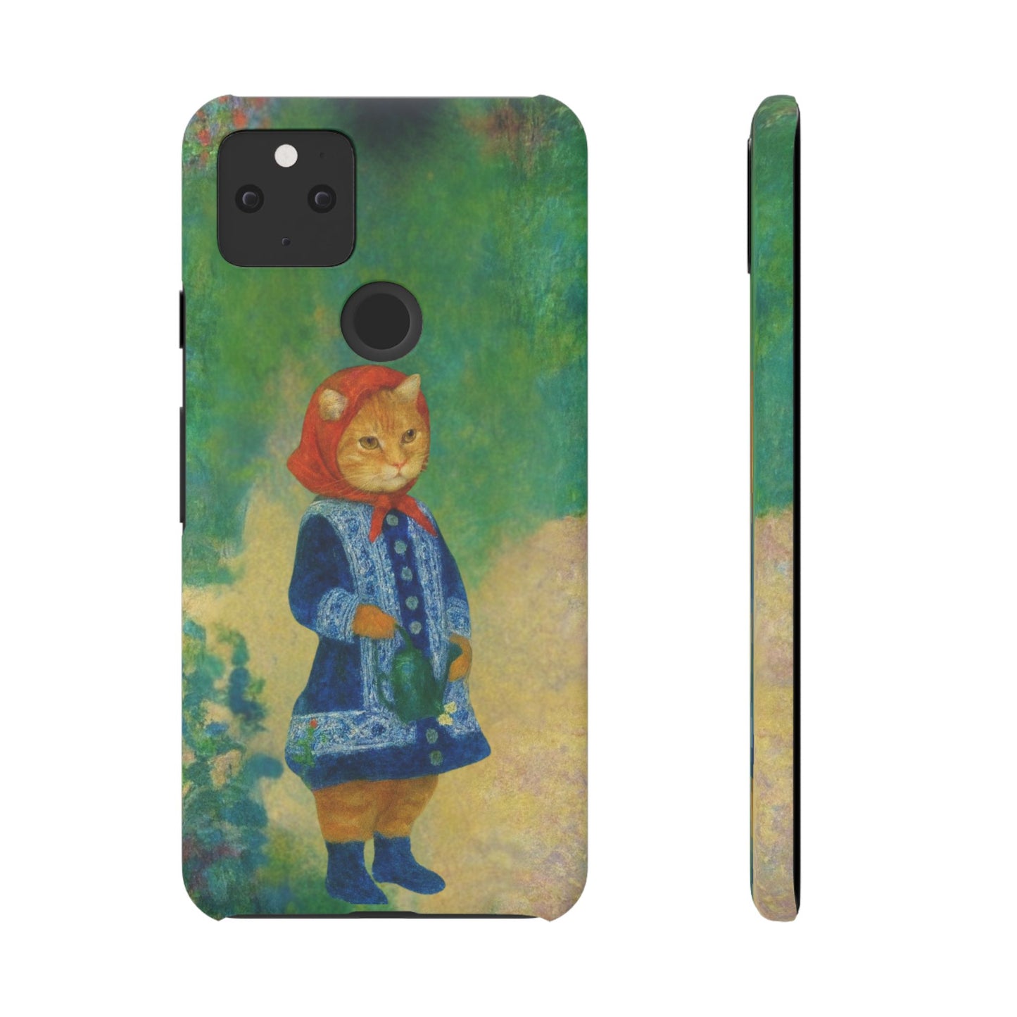 Babushka Cat With a Watering Can x Renoir Funny Art  Slim Phone Case