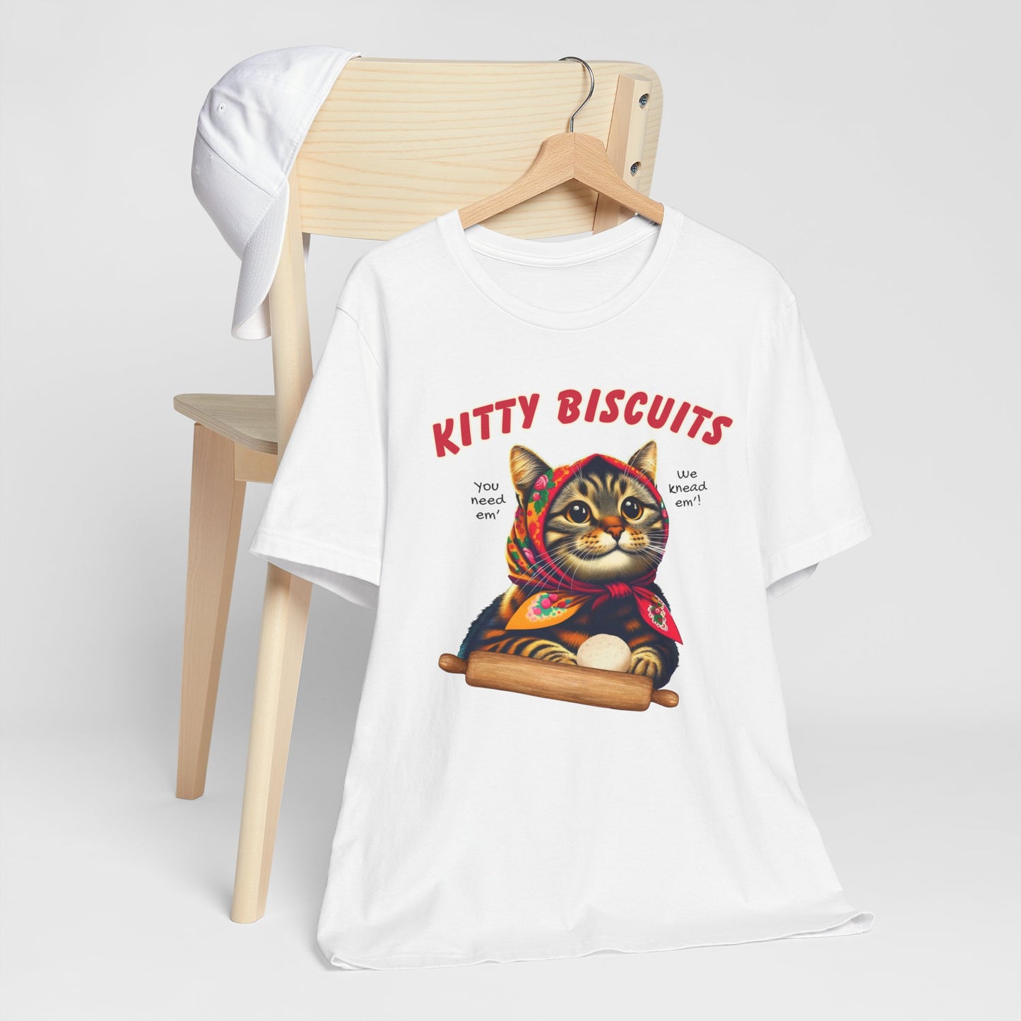 Kitty Biscuits Babushka Cat Unisex Jersey Short Sleeve Tee