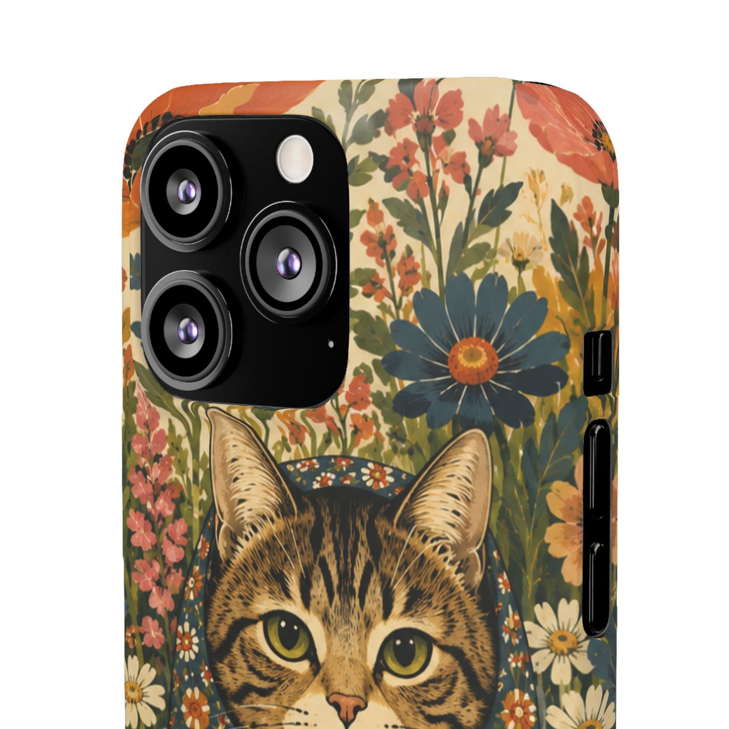 Babushka Cat Peeky Gardens Snap Phone Case
