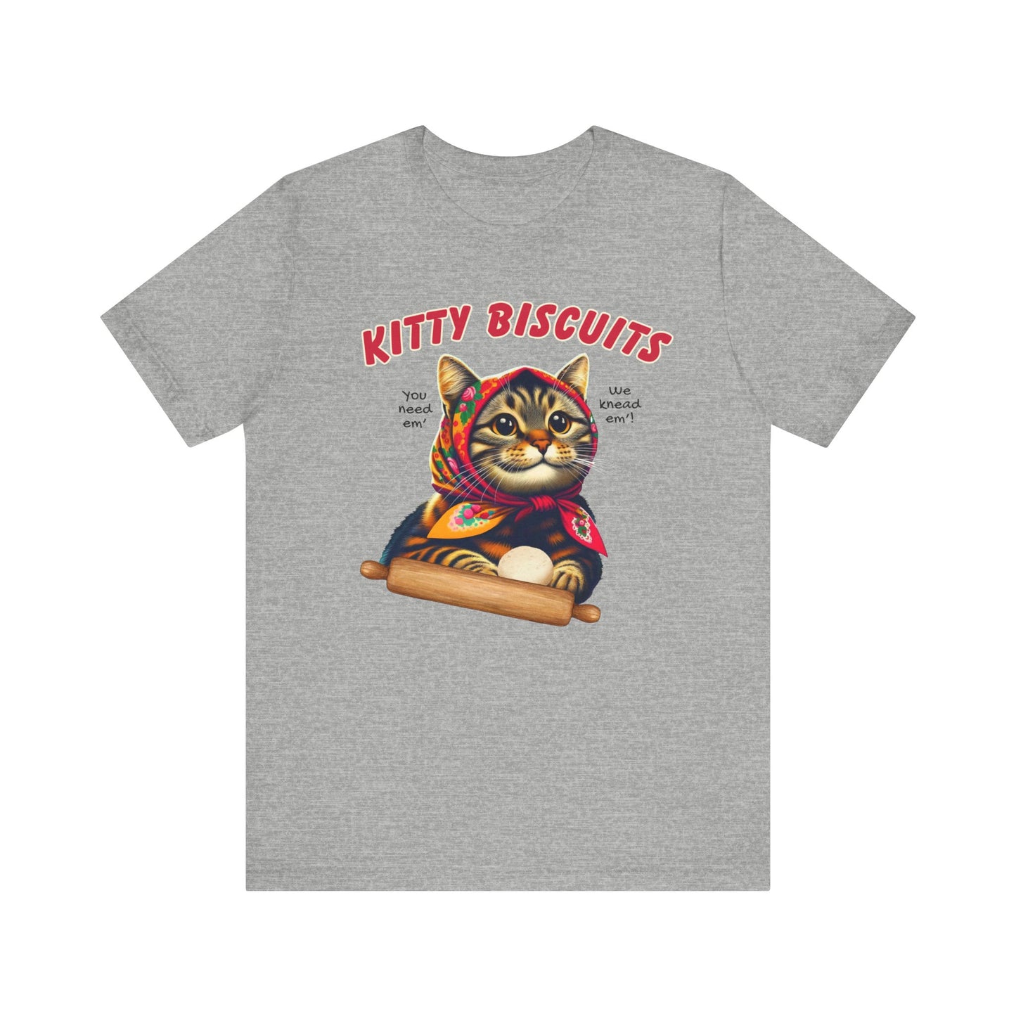 Kitty Biscuits Babushka Cat Unisex Jersey Short Sleeve Tee