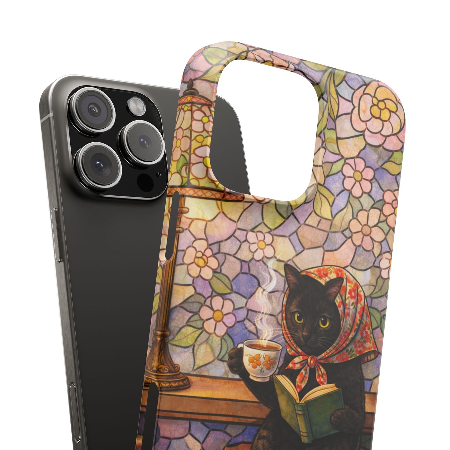 Babushka Cat Reads Artistic Literary Snap Phone Cases