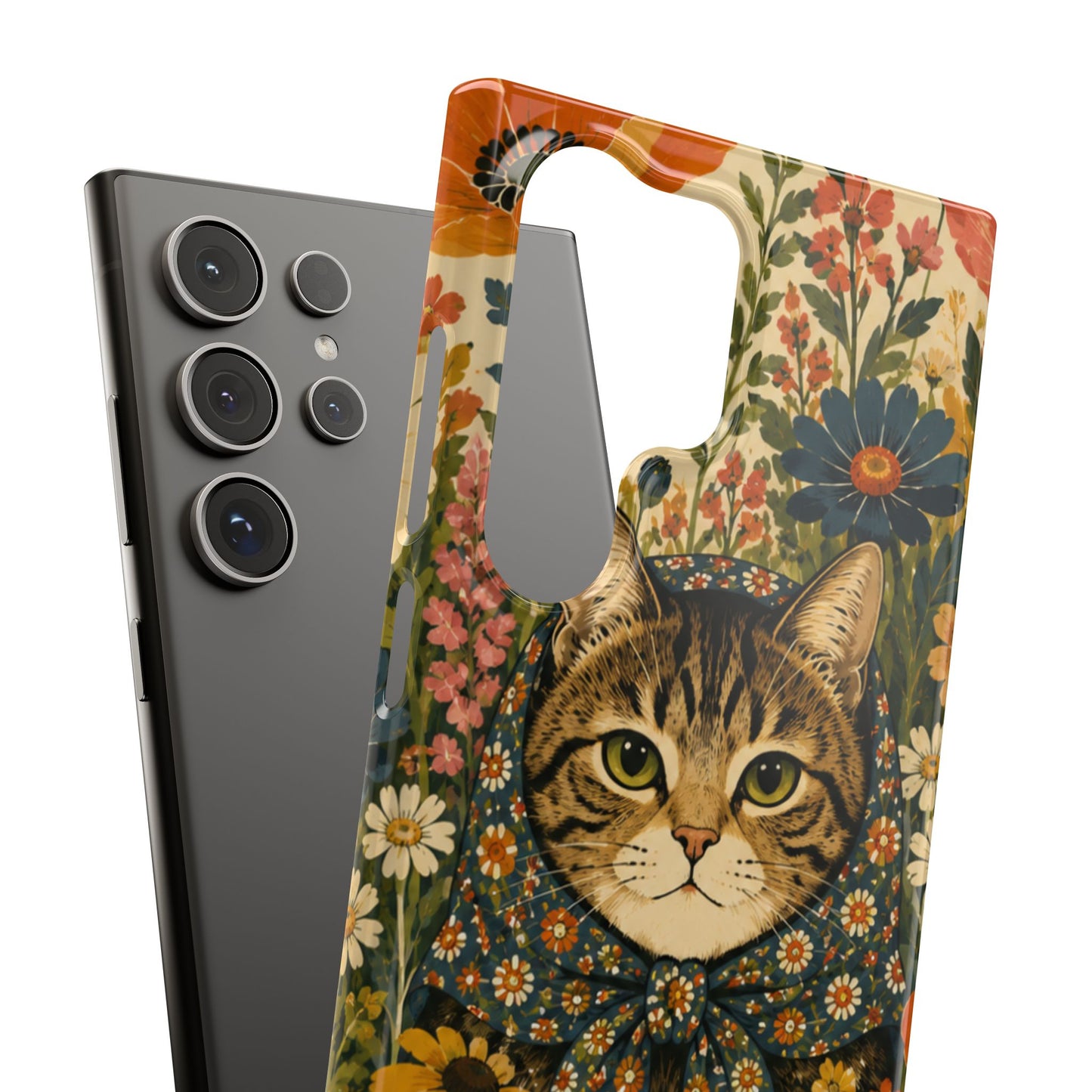 Babushka Cat Peeky Gardens Snap Phone Case