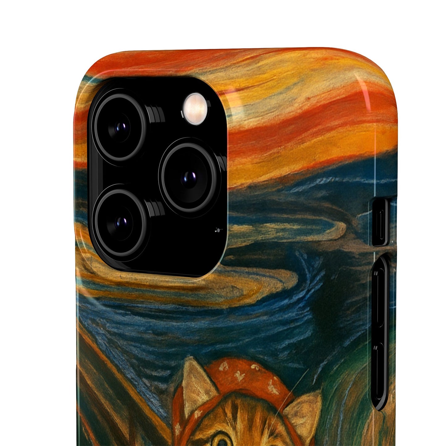 Babushka Cat x Edvard Munch The Scream Parody Art Snap Case
