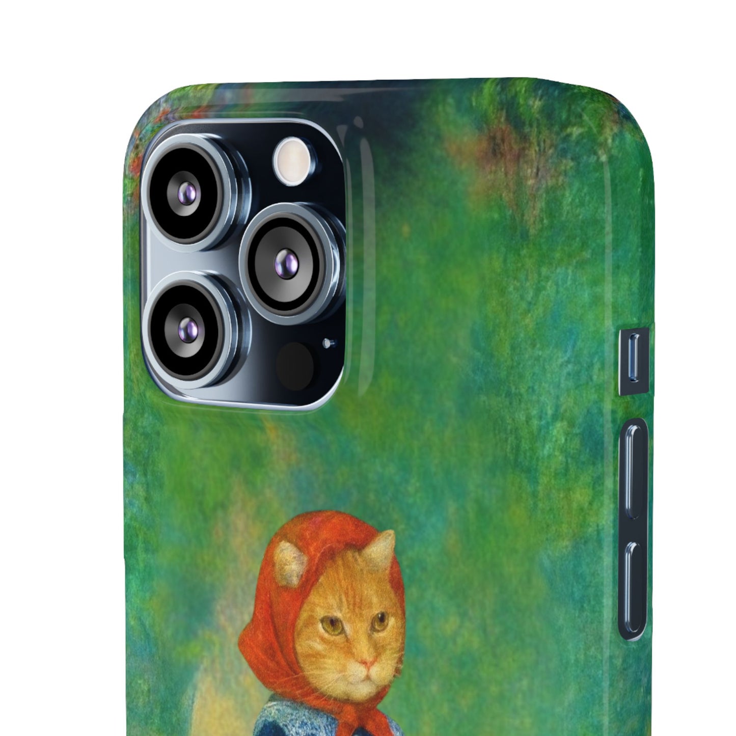 Babushka Cat With a Watering Can x Renoir Funny Art  Slim Phone Case
