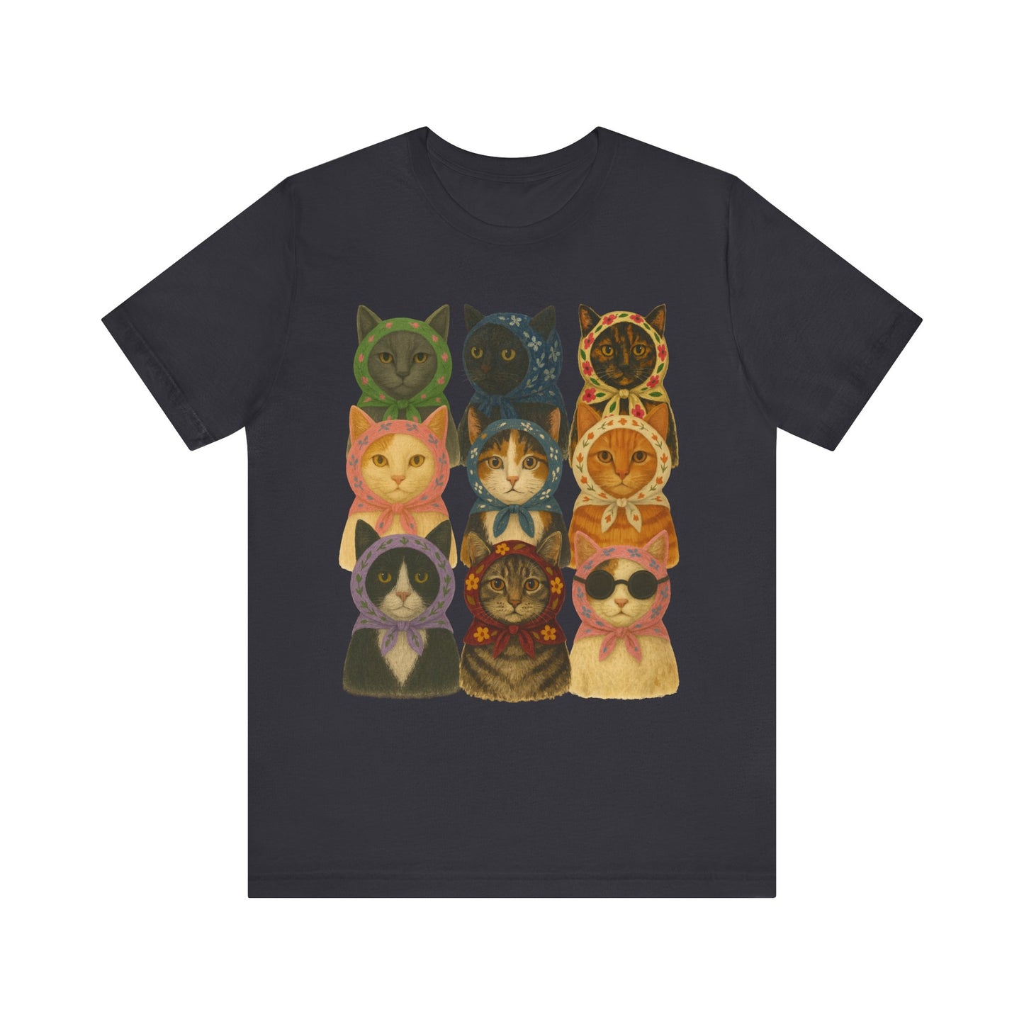 Babushka Cats Variety of Breeds, Unisex Jersey Short Sleeve Tee