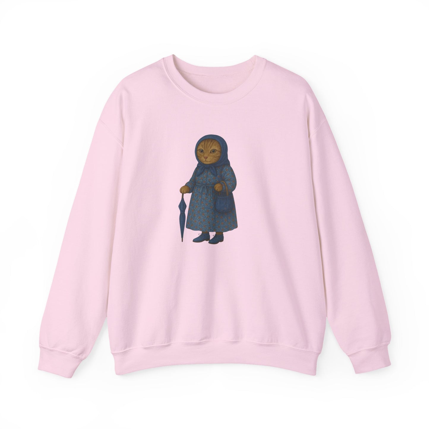 Babushka Cat Sweatshirt - Kitschy and Cute Unisex Crewneck