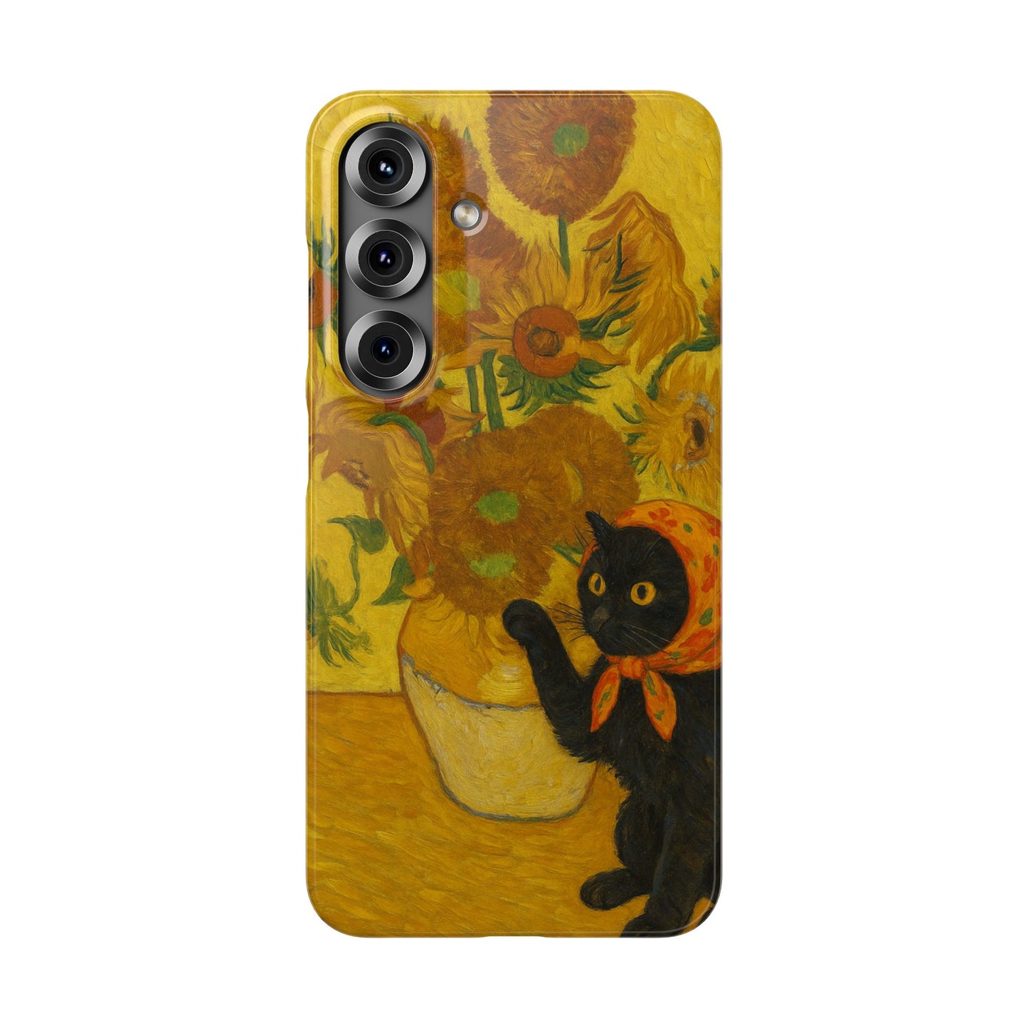 Babushka Cat Van Gogh Sunflowers Snap Phone Case
